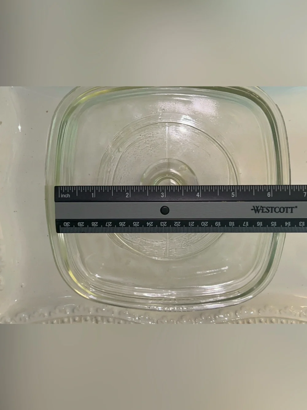 Pyrex Clear Glass Replacement Lid Vintage Square 6in Inner Rim 7 In Outer Rim